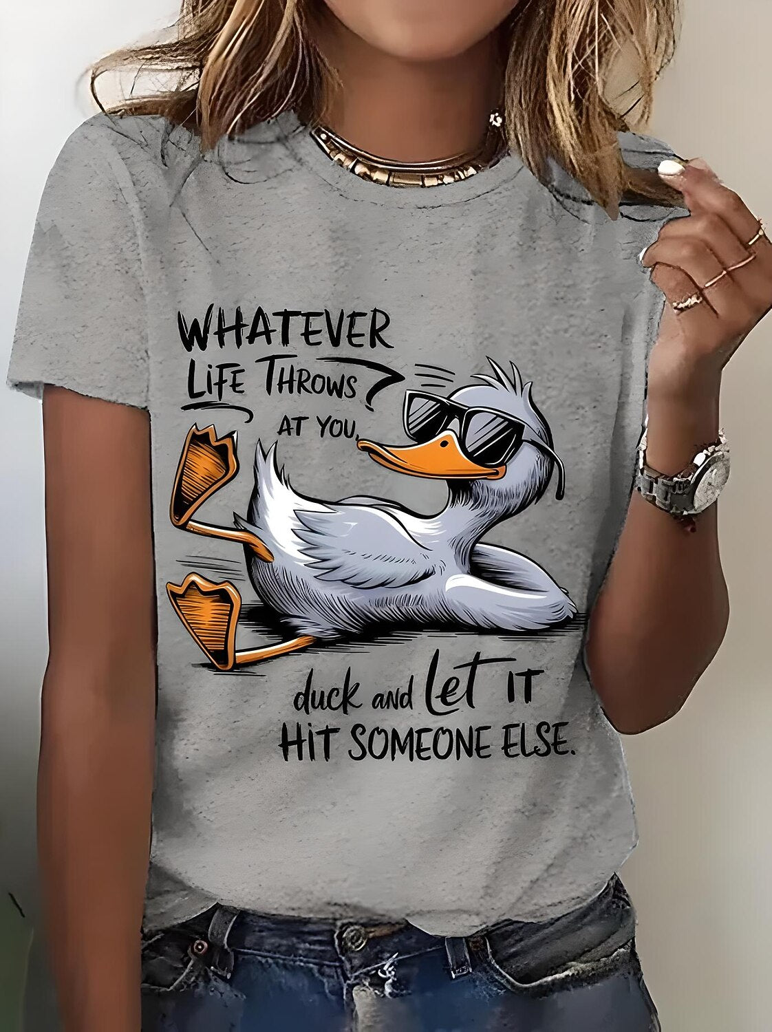 Women's Colorful Bird Graphic Tee