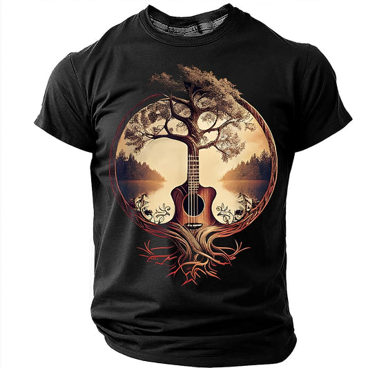 Men's Guitar Tree Nature Graphic Tee