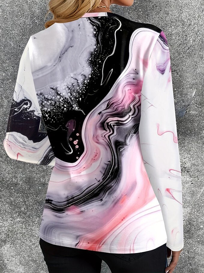 Women's Floral Gradient Art Graphic Tee