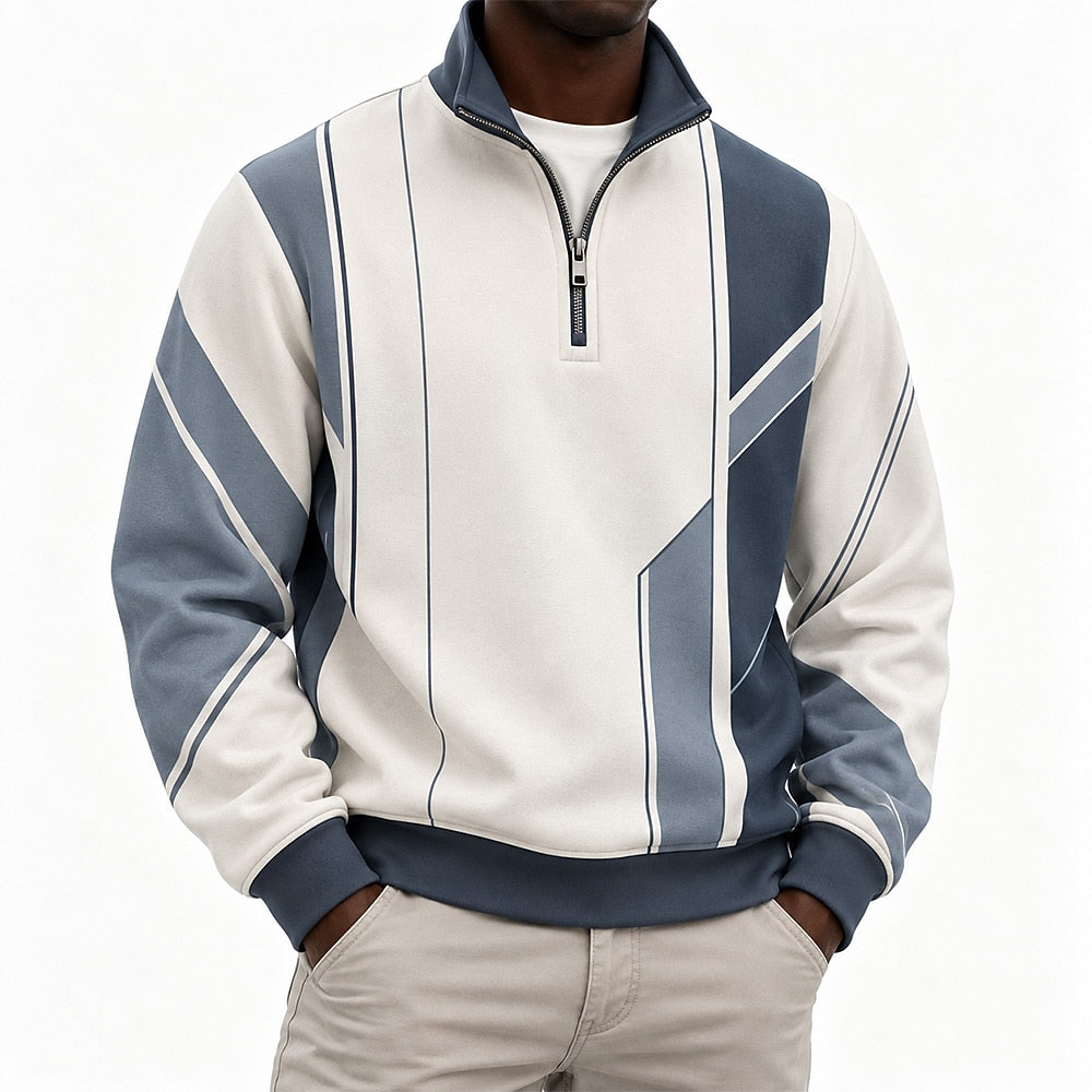 Men's Quarter Zip Geometric Sweatshirt for 2 for $18 + $18 shipping