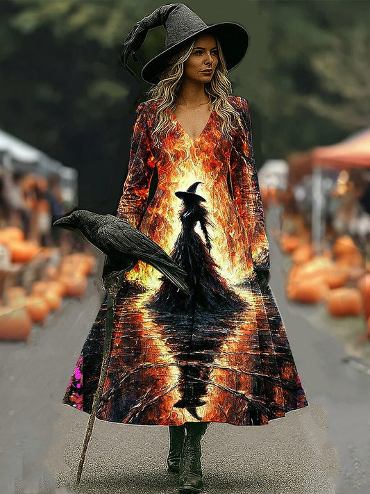 Women's Halloween Mystic Witch Maxi Dress