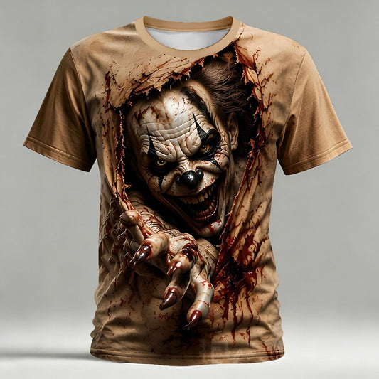 Men's Creepy Halloween Clown Optical Tee