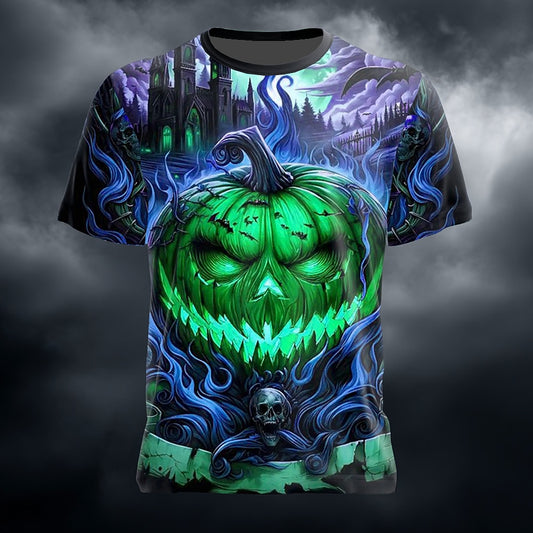 Men's Pumpkin Optical Illusion Horror Tee