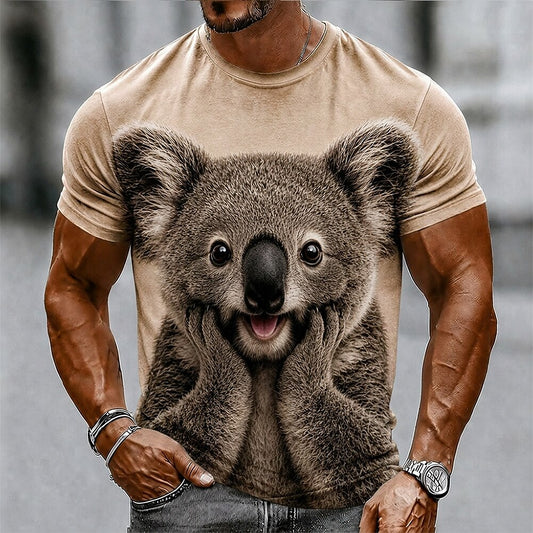 Men's Funny Animal Graphic Printed Tee