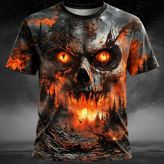 Men's Red Skull Optical Illusion Shirt