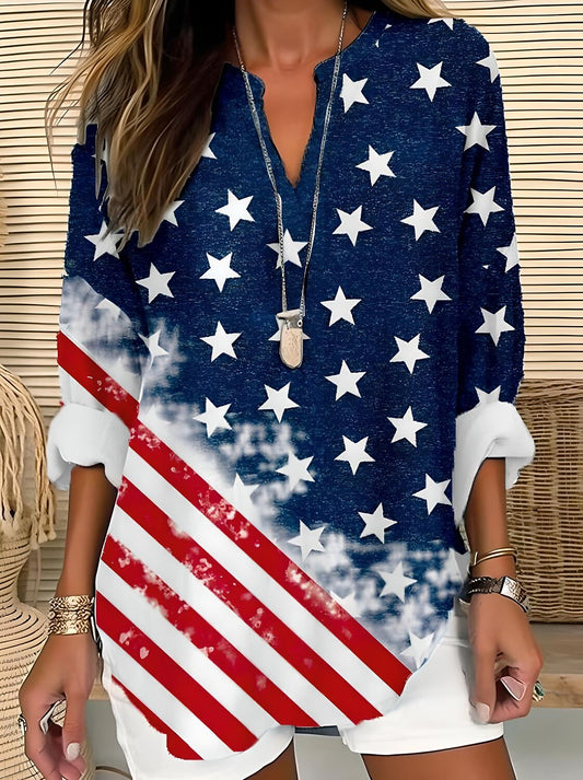 Women's Heritage Flag Long Sleeve Blouse