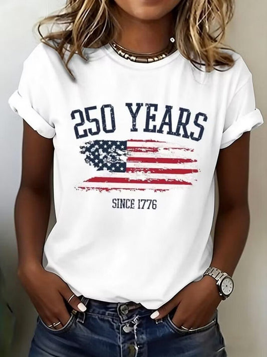 Women's Americana Letter Long Tee
