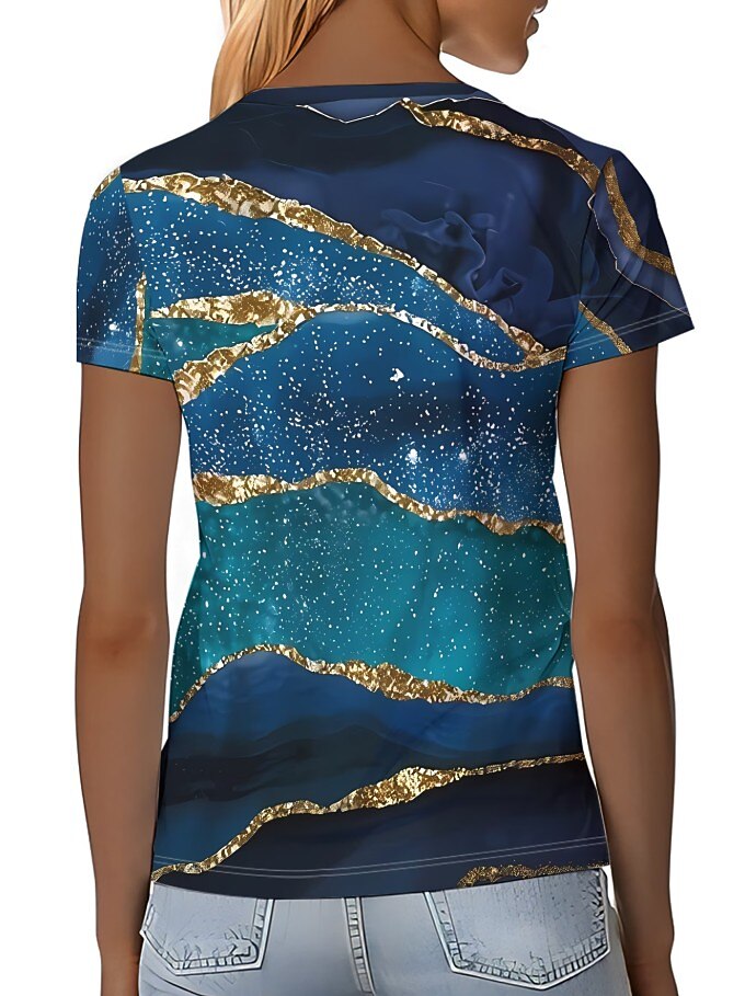 Women's Ombre Color Art Graphic Tee