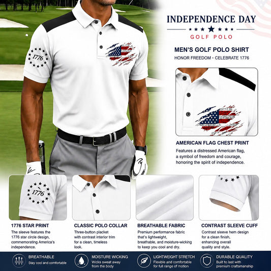 Men's Independence Day Flag Polo