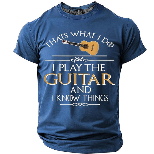 Men's Guitar Knowledge Humor Graphic Tee