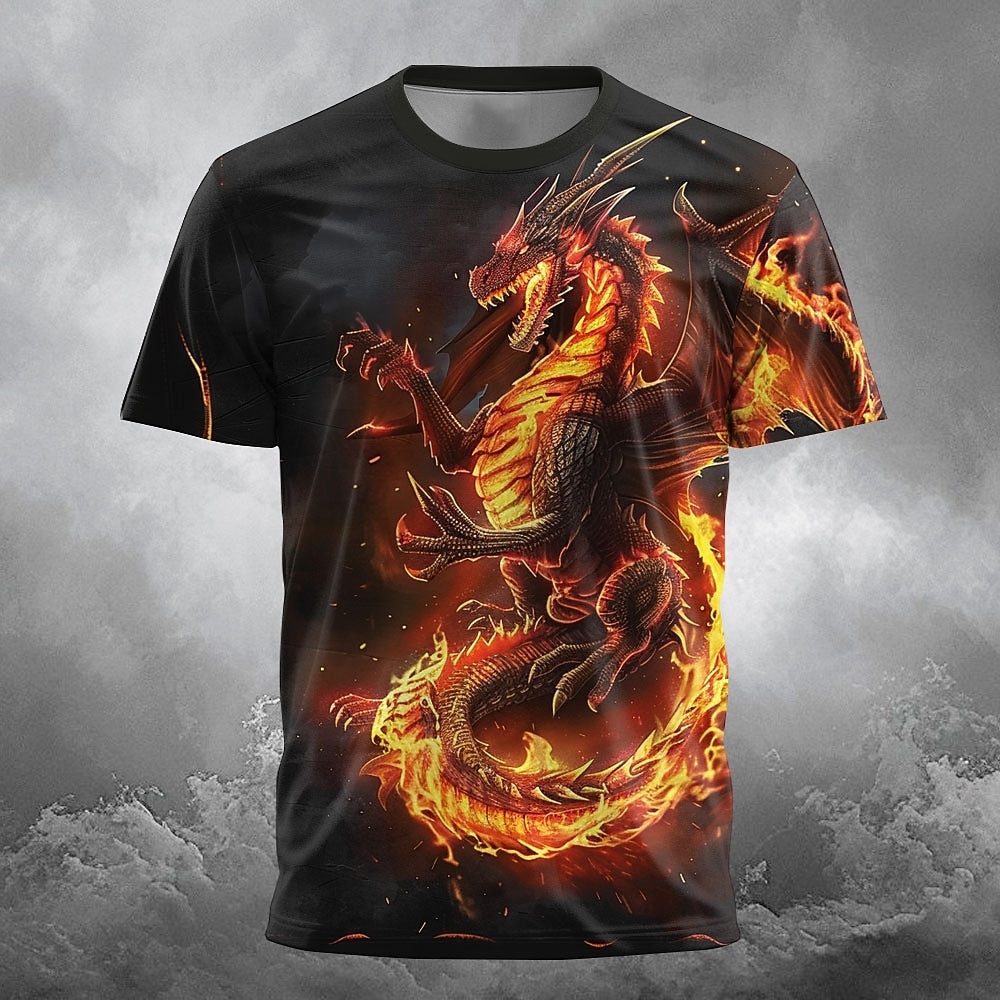 Men's Gothic Dragon Halloween Graphic Tee