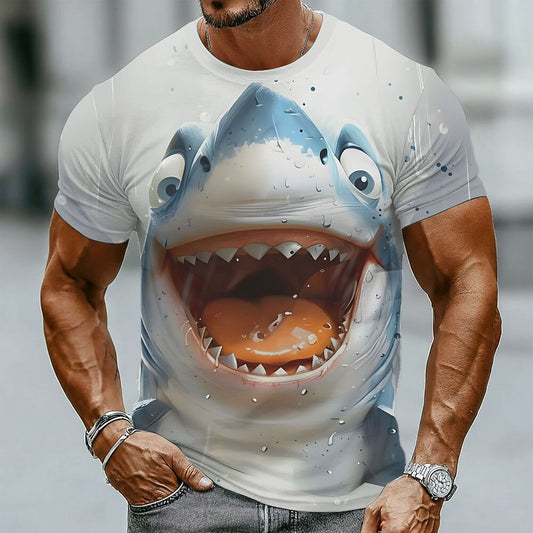 Men's Grinning Shark Ocean Graphic Tee