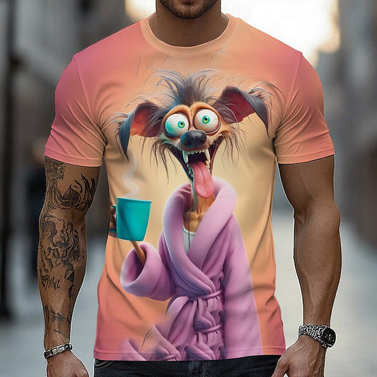 Men's Playful Dog Lover Graphic Tee