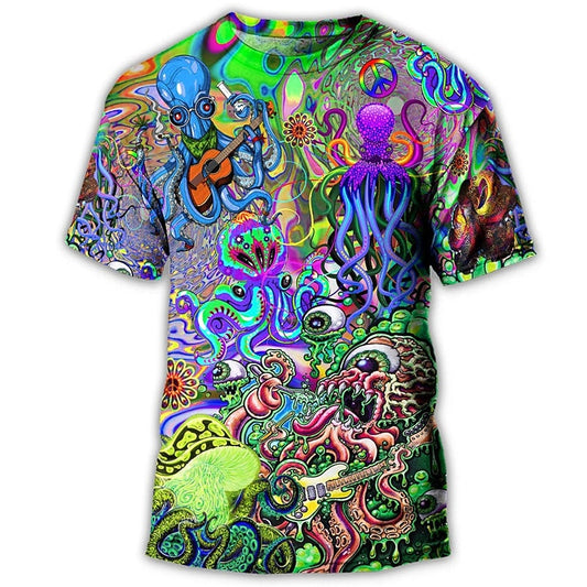 Men's Psychedelic Mushroom Monster Graphic Tee