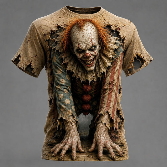 Men's Optical Illusion Horror Clown T-Shirt
