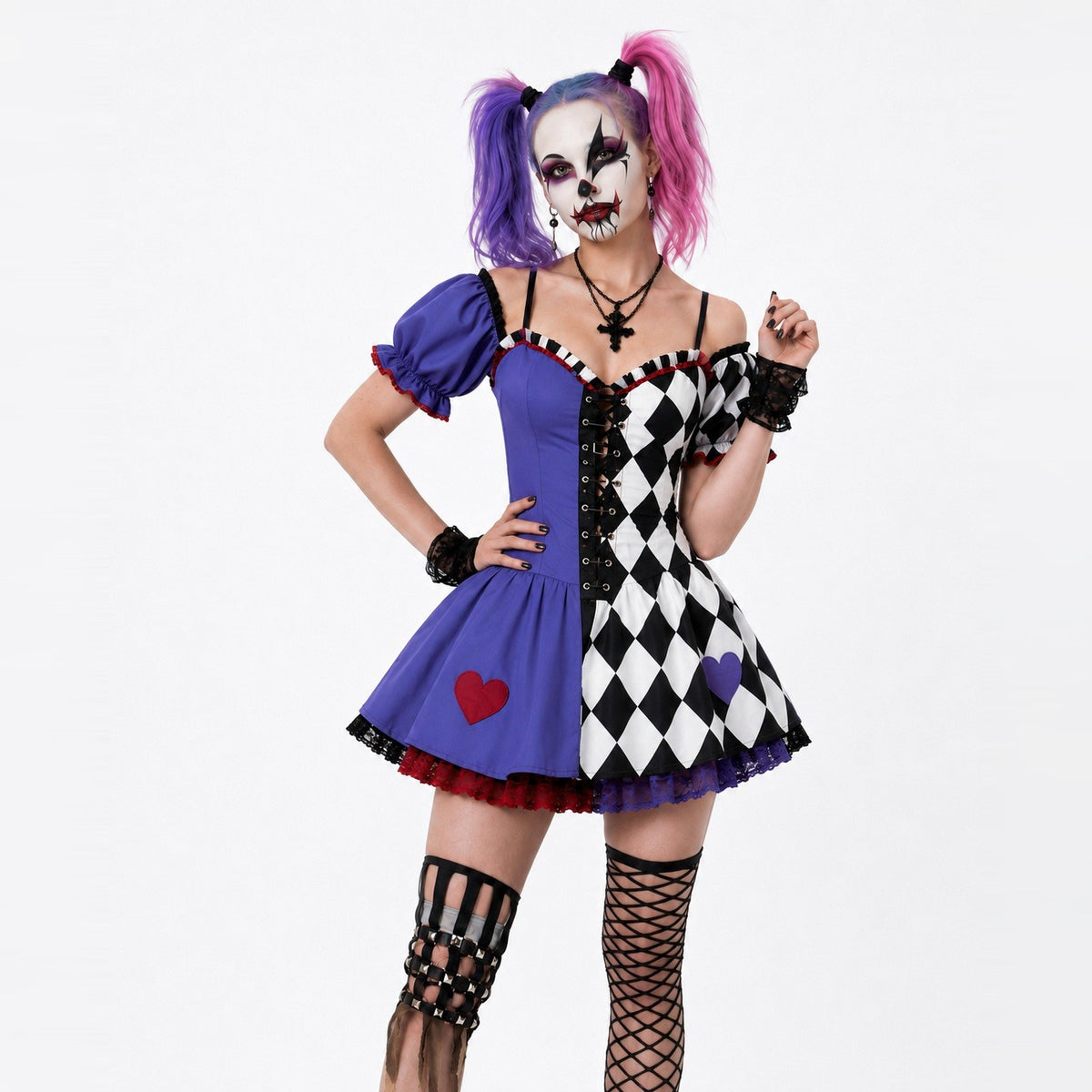 Women's Purple Gothic Halloween Circus Costume Dress
