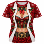 Christmas Hunk Santa Funny Graphic T-Shirt