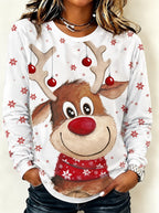 Santa Reindeer Christmas Long Sleeve Shirt