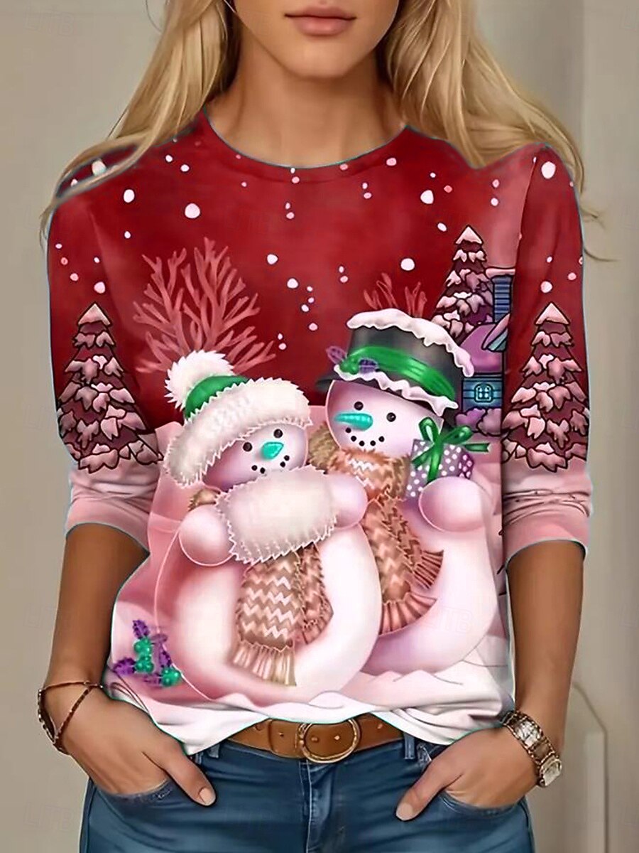 Women's Classic Snowman Christmas T-Shirt