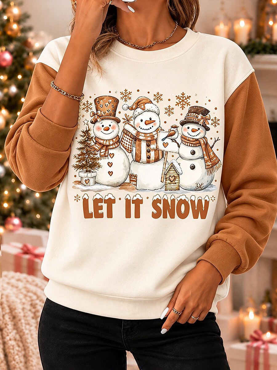 Snowman Snowflake Christmas Pullover Sweatshirt