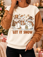 Snowman Snowflake Christmas Pullover Sweatshirt