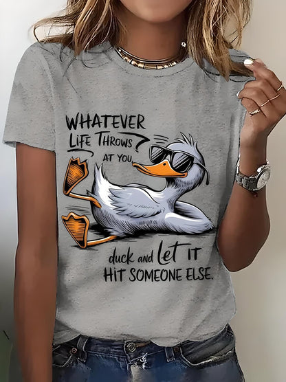 Women's Colorful Bird Graphic Tee