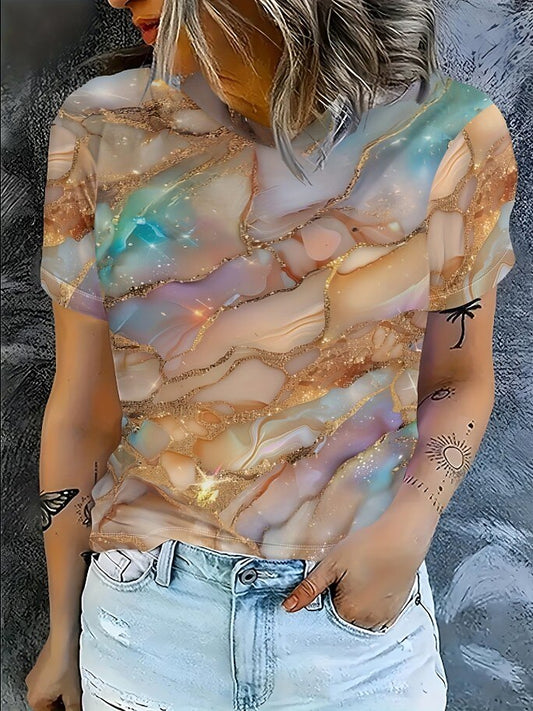 Women's Ombre Color Art Graphic Tee