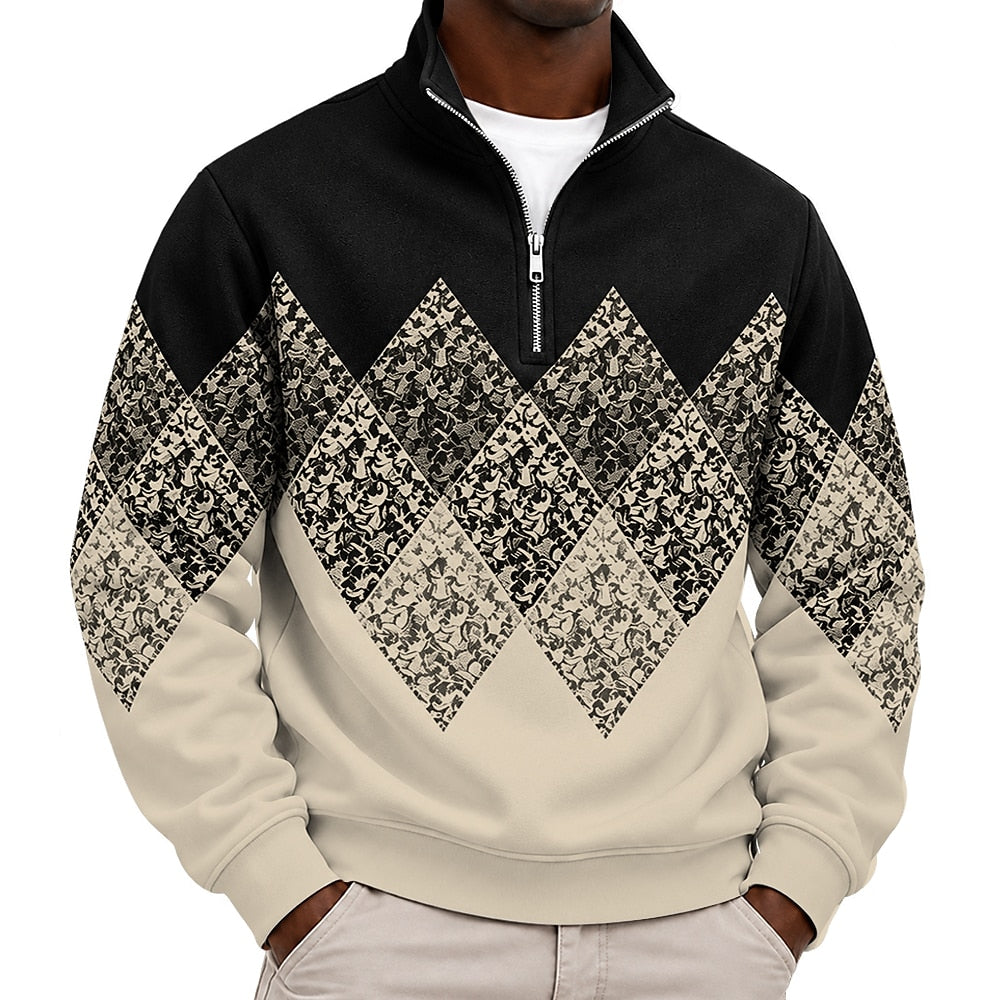 Vintage Geo Quarter Zipped Sweatshirt