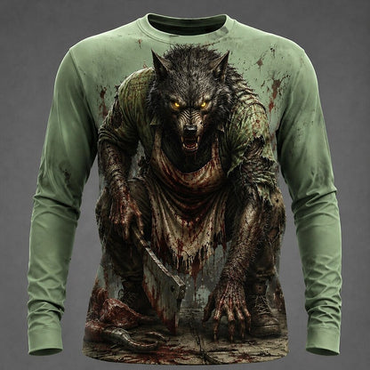 Men's Werewolf Horror 3D Print Tee
