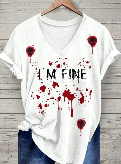 Women's Halloween Haunted Print Tee