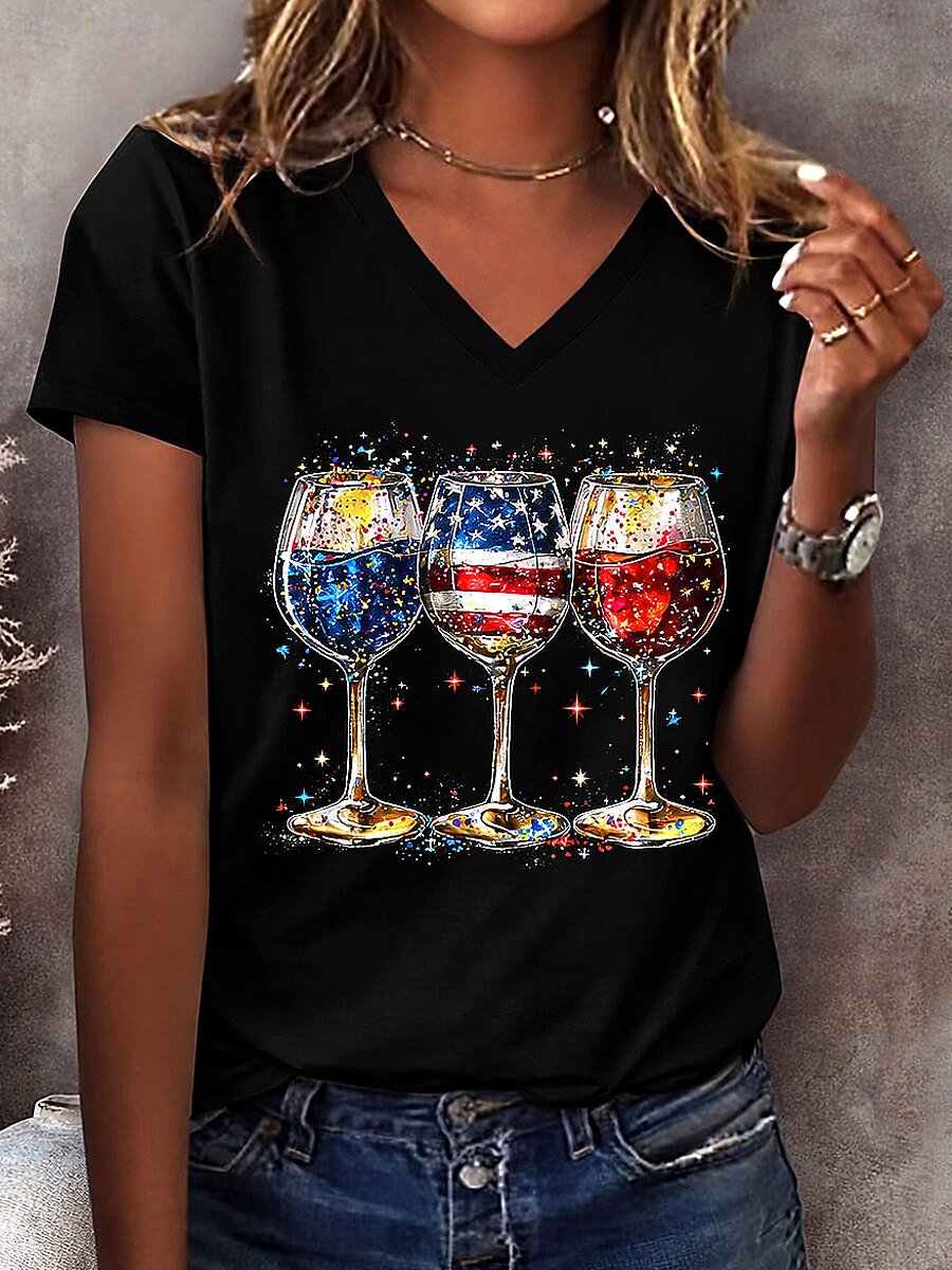 Women's Heritage V Neck Flag Tee