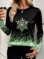 Women's Christmas Vintage Casual Graphic Tee