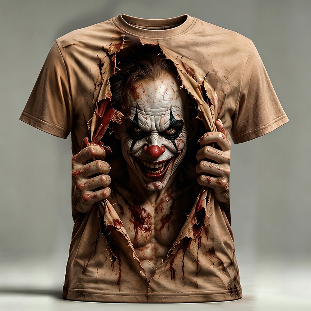 Men's Creepy Clown Optical Illusion Shirt