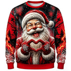 Santa Christmas Party Graphic Crewneck Sweatshirt