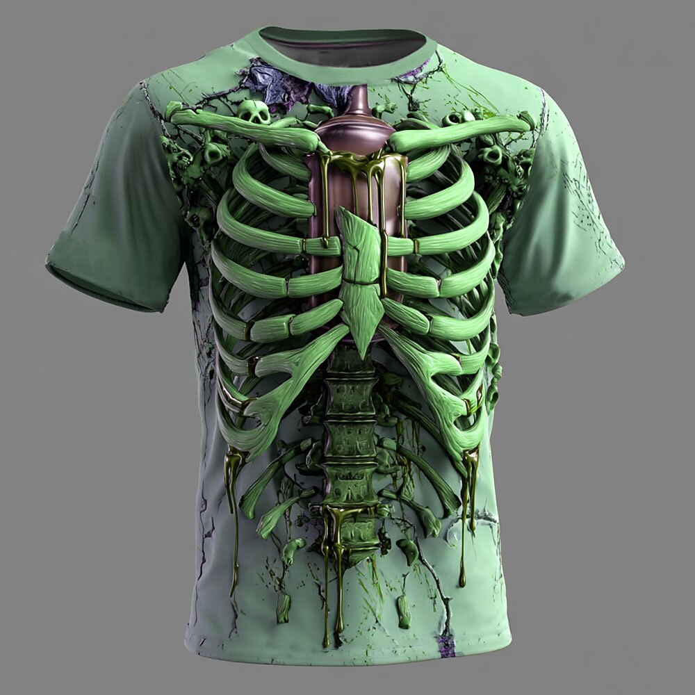 Men's Optical Skeleton Illusion Graphic Tee