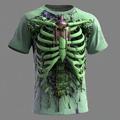Men's Optical Skeleton Illusion Graphic Tee