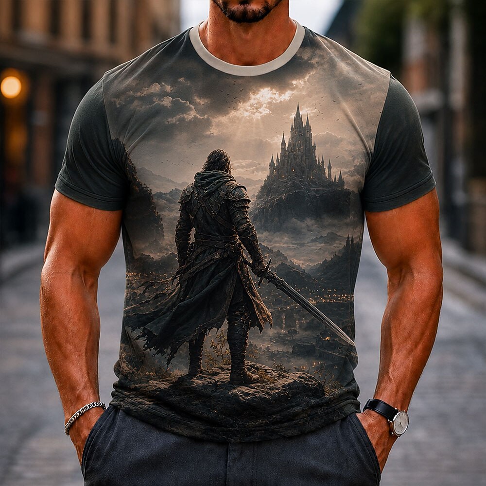 Men's Werewolf Animal Graphic Street Tee
