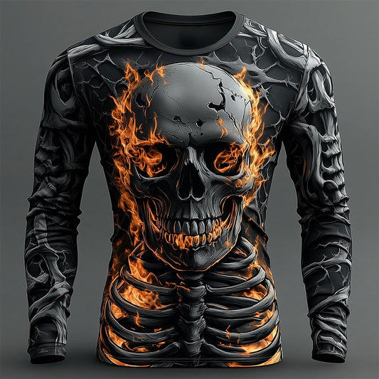 Men's Halloween Midnight Skeleton Graphic Tee