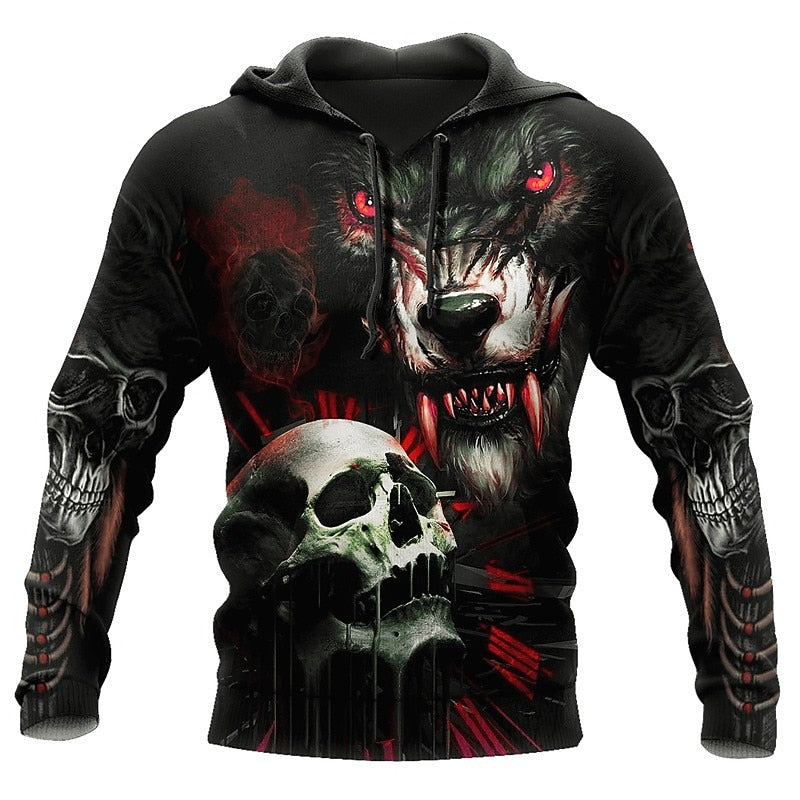 Men's Dark Grim Reaper Skull Hoodie