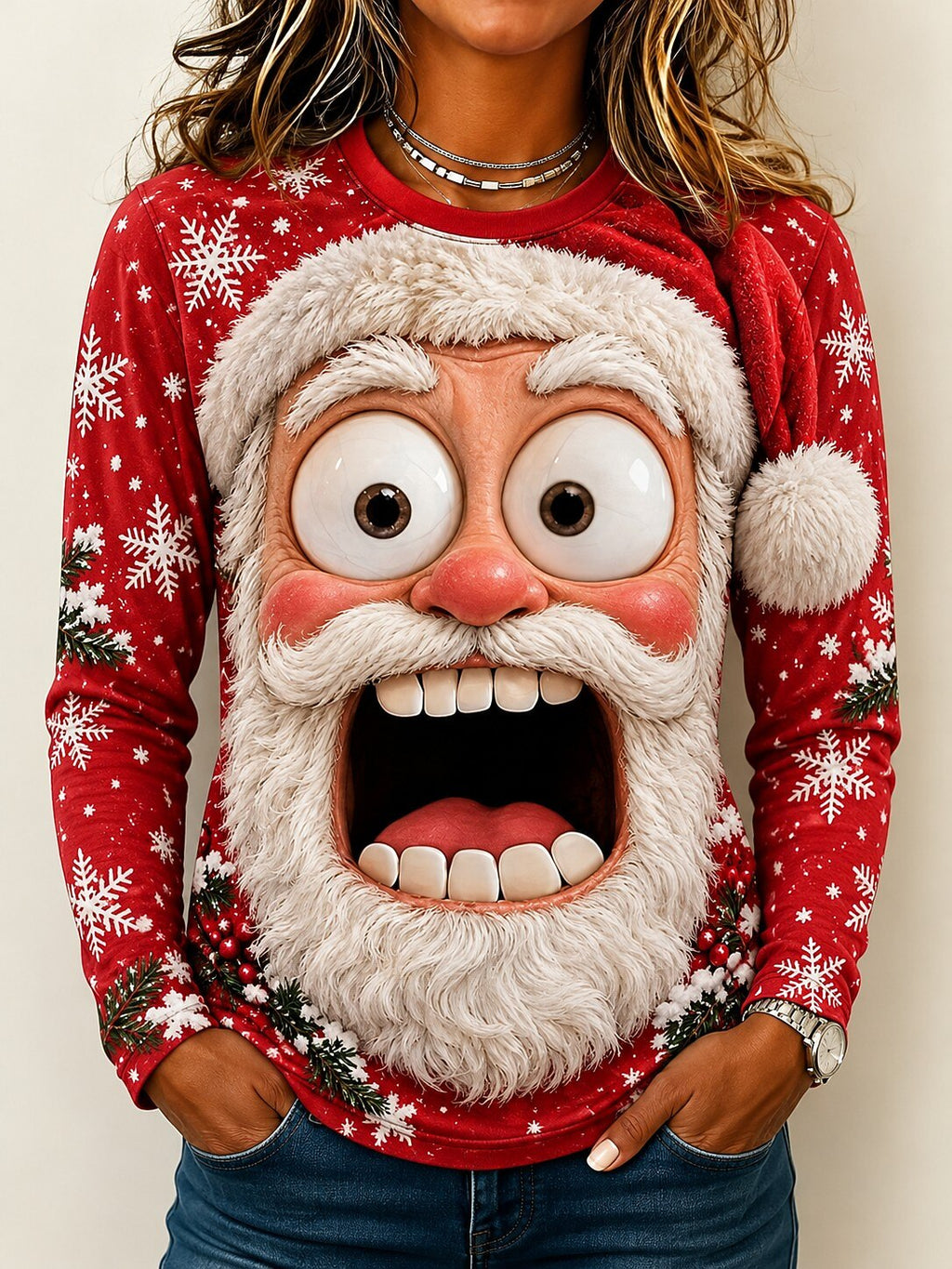 Santa Claus Christmas Tree Graphic Shirt