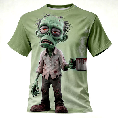 Men's Skull Zombies Bone Print T-Shirt
