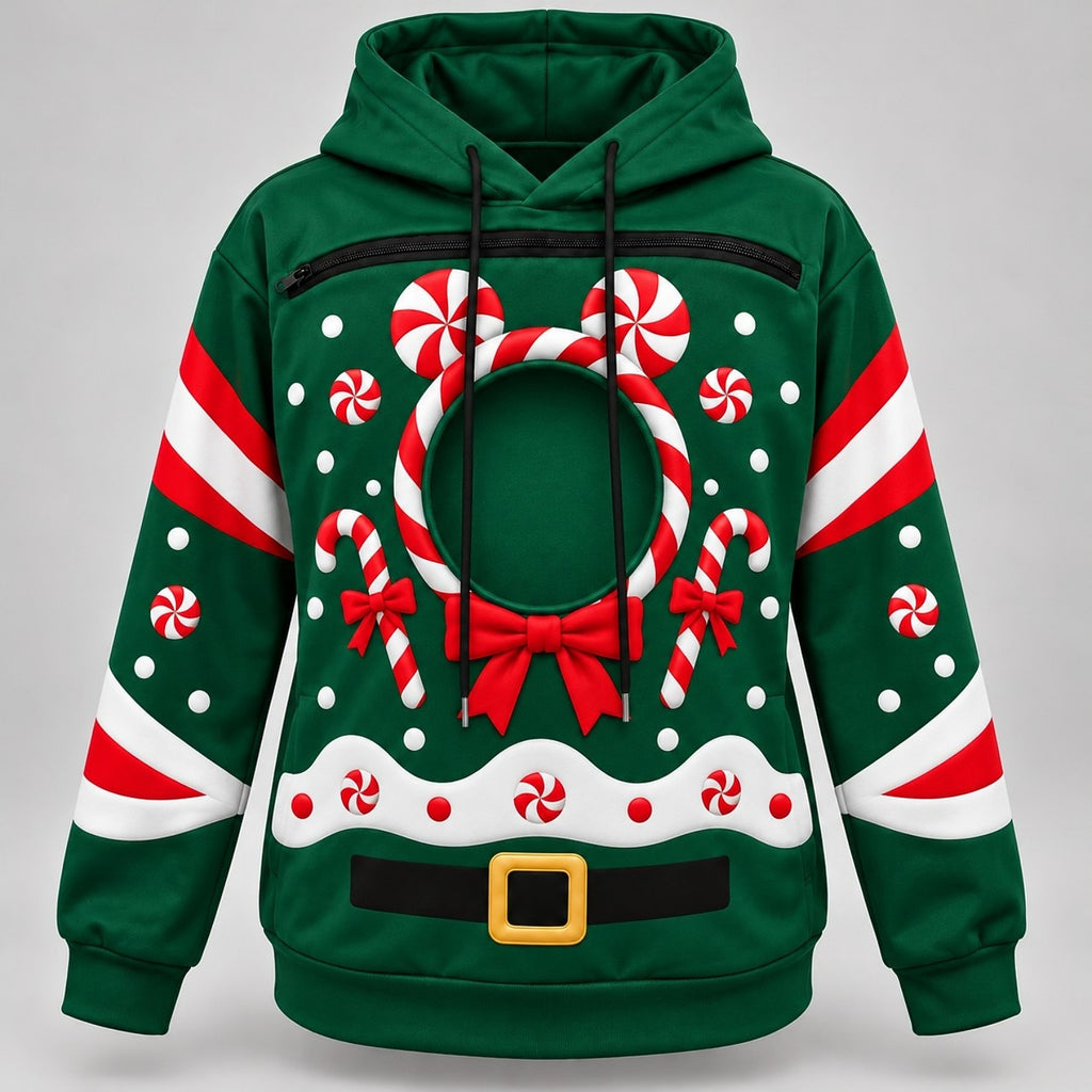 Candy Cane Pet Carrier Bonding Hoodie