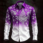 Christmas Tree Snowflake Button Down Shirt