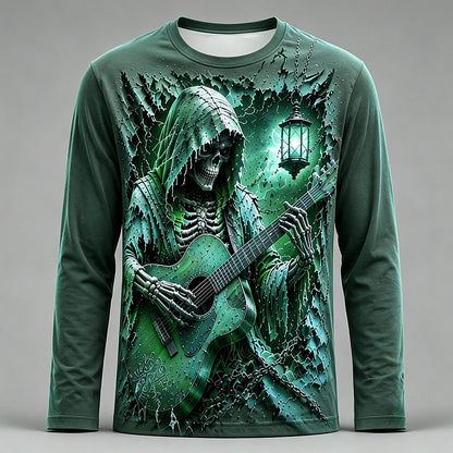 Men's Skeleton Guitar Long Sleeve Tee