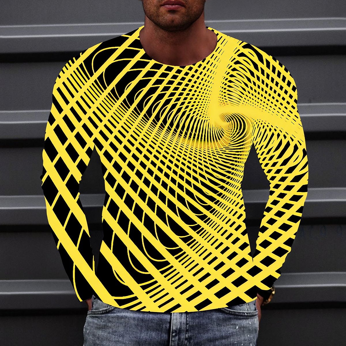 Men's Dynamic Optical Illusion Graphic Tee