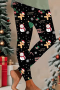 Snowman Tree Snowflake Capri Leggings