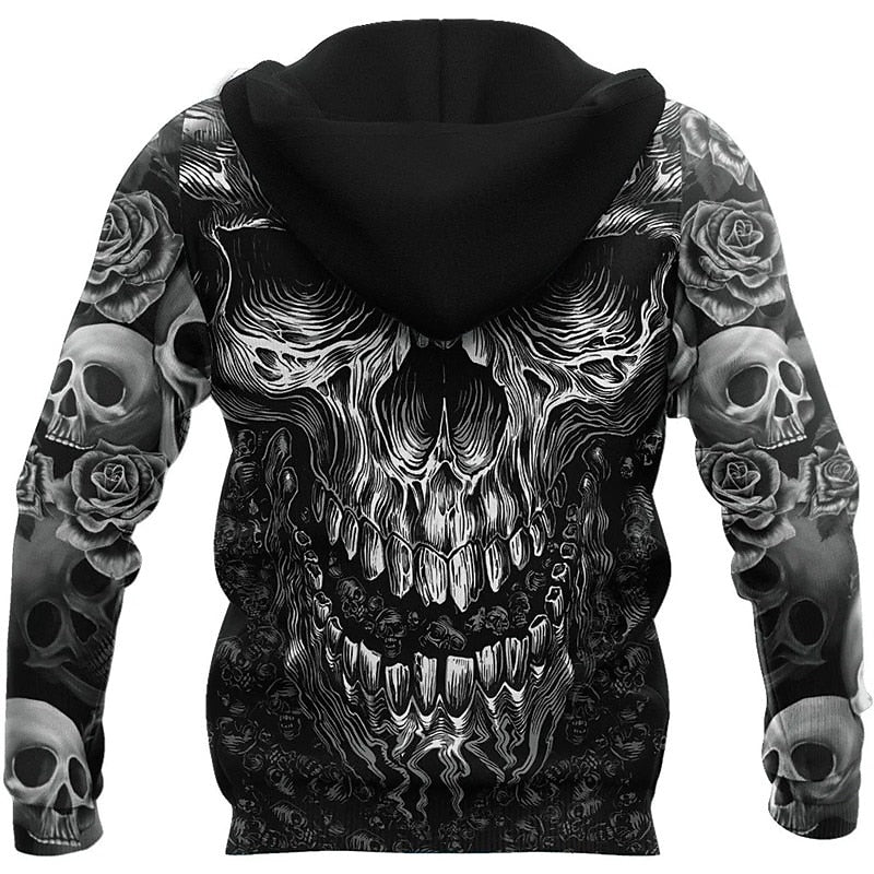 Men's Dark Grim Reaper Skull Hoodie
