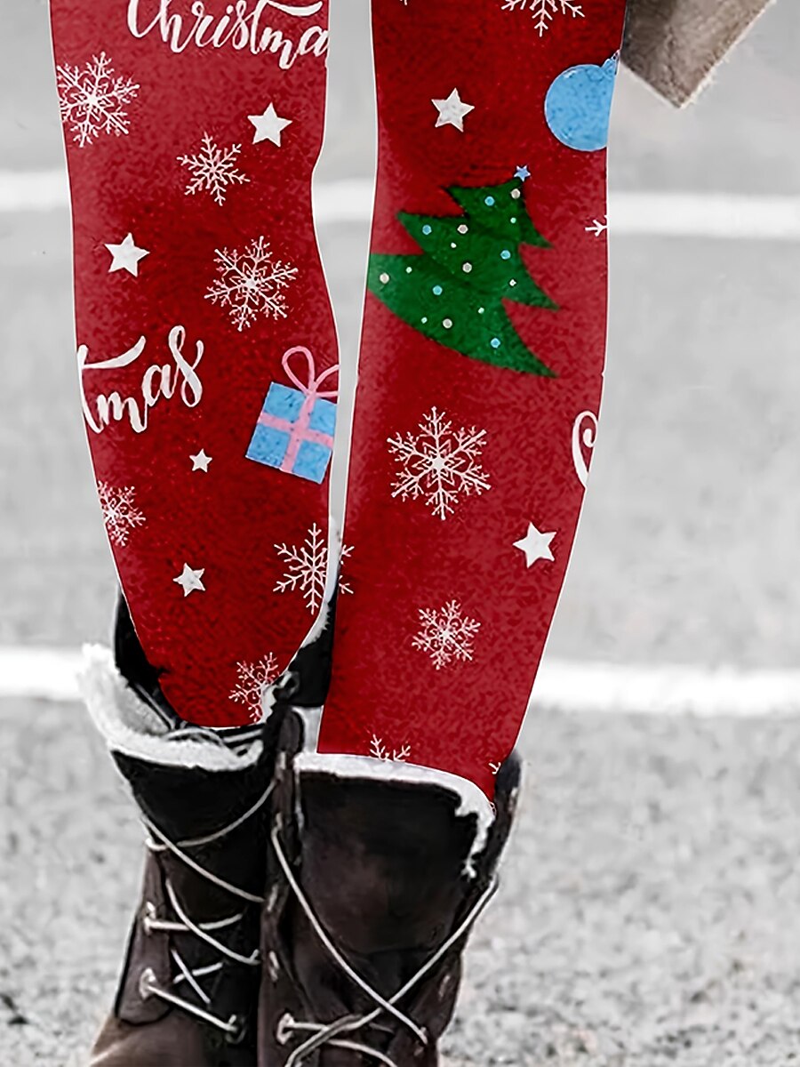 Natural Waist Christmas Tree Leggings