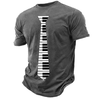 Men's Piano Keyboard Necktie Graphic Tee