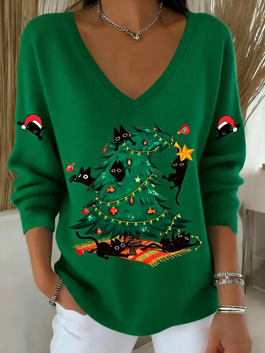 Women's Santa Graphic Graphic Shirt
